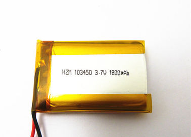 China 1800mah 3.7 Volt Lithium Polymer Battery 103450 With Protection Circuit supplier