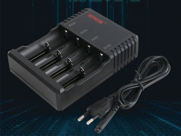 China Torch Lamp 4 Bay 18650 Battery Charger With Short Circuit Protector Black Color supplier