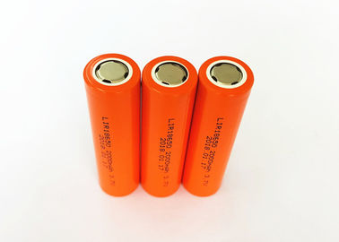 China Orange 18650 Flat Top Battery , LED Light 3.7 V 2000mah Li Ion Battery supplier