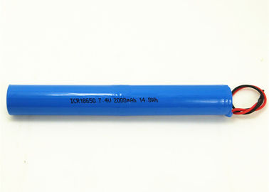 China Cylindrical 7.4 Volt Lithium Ion Battery Pack , 18650 Rechargeable Battery Pack supplier